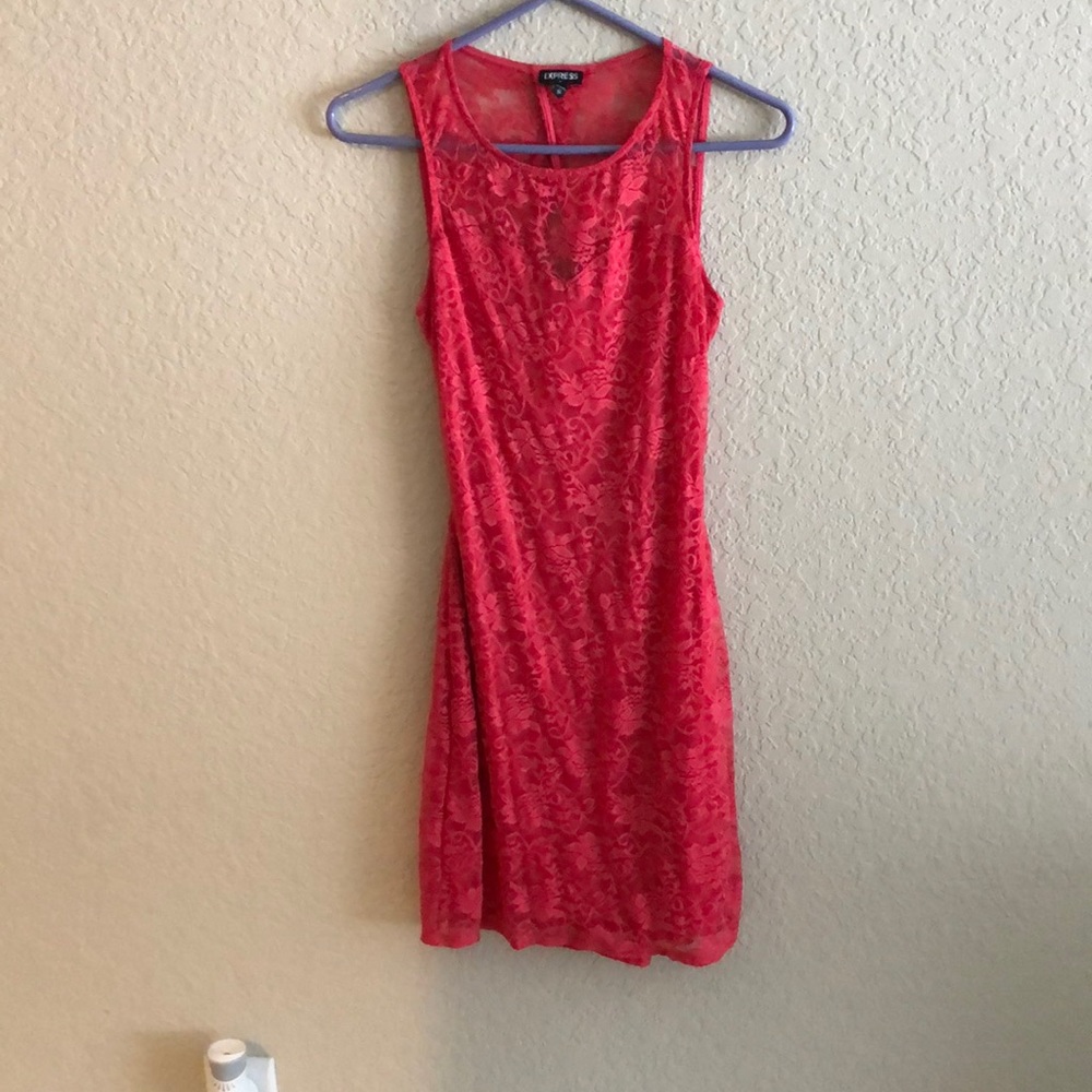 Lace open back dress
